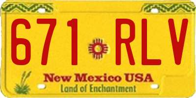 NM license plate 671RLV