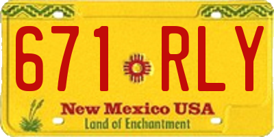 NM license plate 671RLY