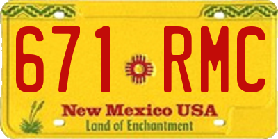 NM license plate 671RMC