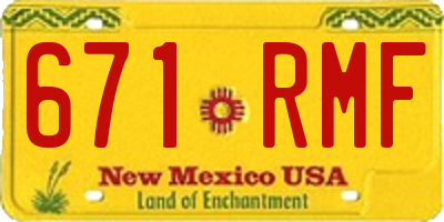 NM license plate 671RMF