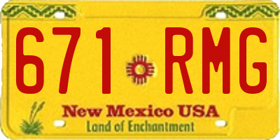 NM license plate 671RMG