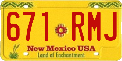 NM license plate 671RMJ