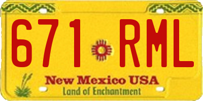 NM license plate 671RML