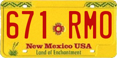 NM license plate 671RMO
