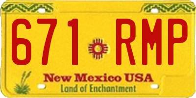 NM license plate 671RMP