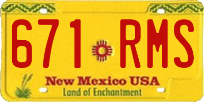 NM license plate 671RMS