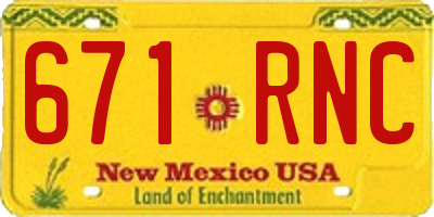 NM license plate 671RNC
