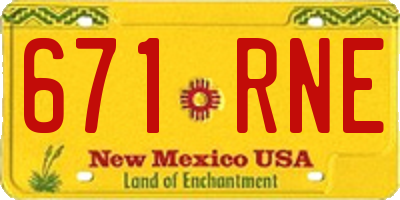 NM license plate 671RNE