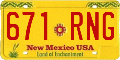 NM license plate 671RNG