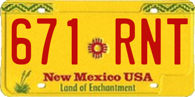 NM license plate 671RNT