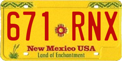 NM license plate 671RNX