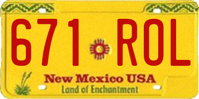NM license plate 671ROL