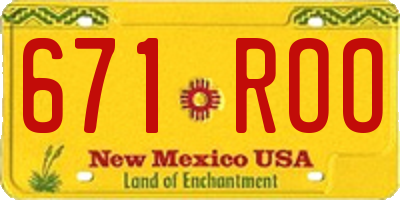 NM license plate 671ROO