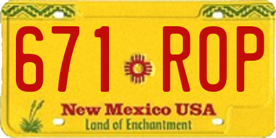 NM license plate 671ROP