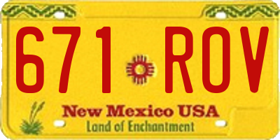 NM license plate 671ROV