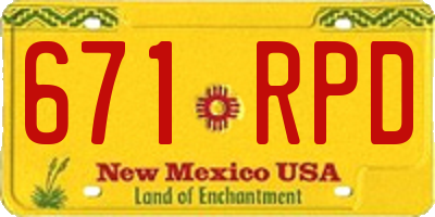NM license plate 671RPD