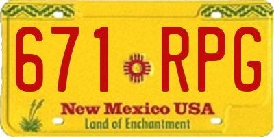 NM license plate 671RPG