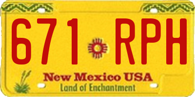NM license plate 671RPH