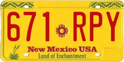 NM license plate 671RPY