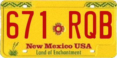 NM license plate 671RQB
