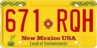 NM license plate 671RQH