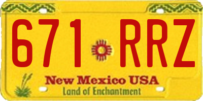 NM license plate 671RRZ