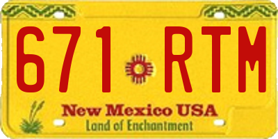 NM license plate 671RTM