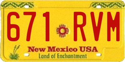 NM license plate 671RVM