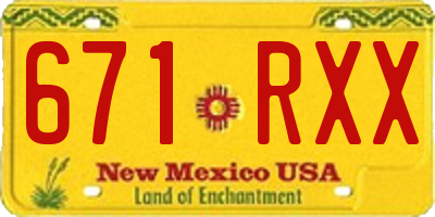 NM license plate 671RXX