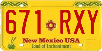 NM license plate 671RXY