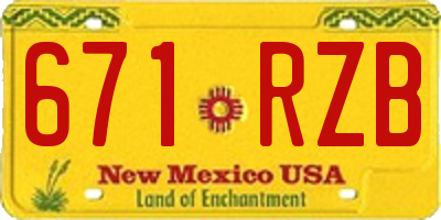NM license plate 671RZB