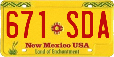 NM license plate 671SDA