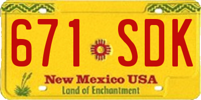 NM license plate 671SDK
