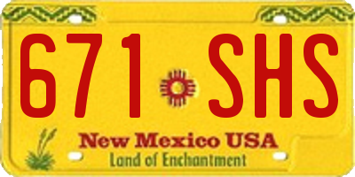 NM license plate 671SHS