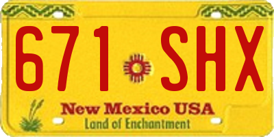 NM license plate 671SHX