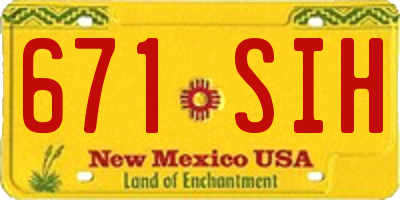 NM license plate 671SIH