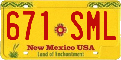NM license plate 671SML