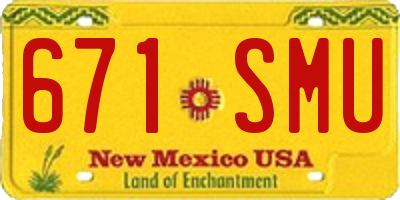 NM license plate 671SMU