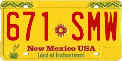 NM license plate 671SMW