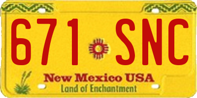 NM license plate 671SNC