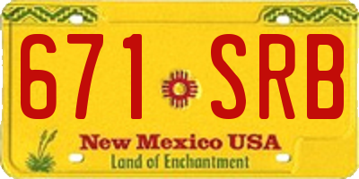 NM license plate 671SRB