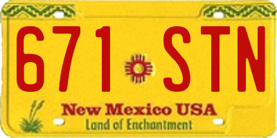 NM license plate 671STN