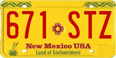 NM license plate 671STZ