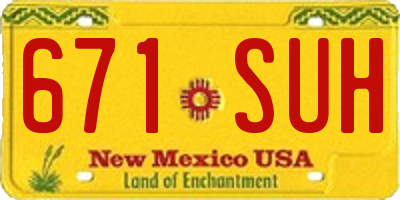 NM license plate 671SUH