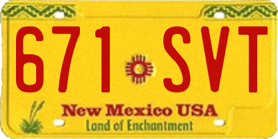 NM license plate 671SVT