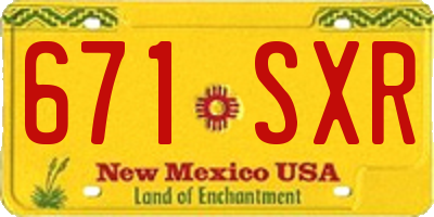 NM license plate 671SXR