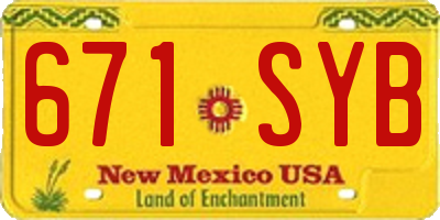 NM license plate 671SYB