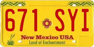 NM license plate 671SYI