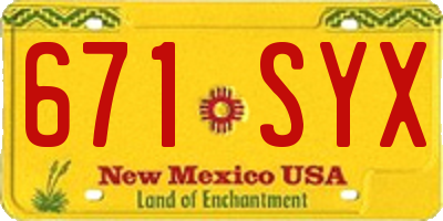 NM license plate 671SYX
