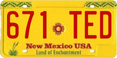NM license plate 671TED